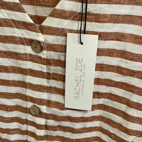 Rachel Zoe Striped Linen Blouse medium - Picture 3 of 8